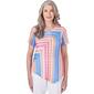 Petite Alfred Dunner Paradise Island Texture Spliced Stripe Top - image 1