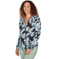 Womens Emaline Seabreeze Essence Button Front Floral Blouse - image 3