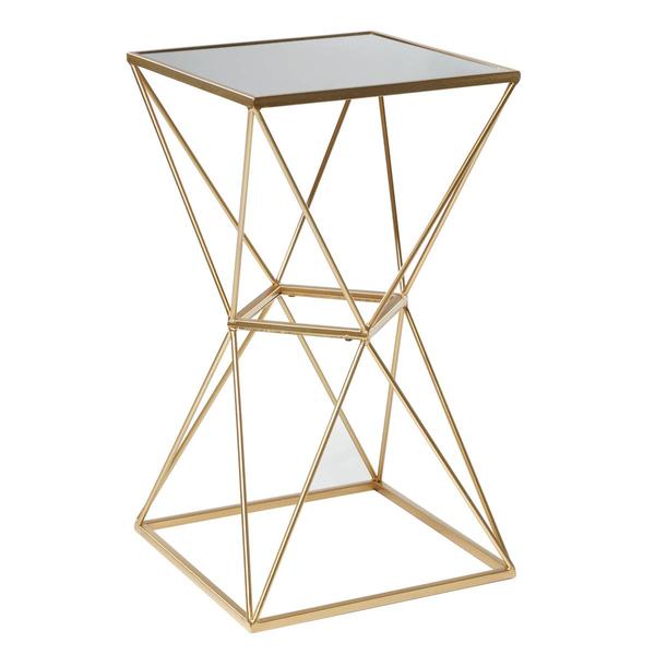9th & Pike(R) Gold Glam Metal Accent Table - image 