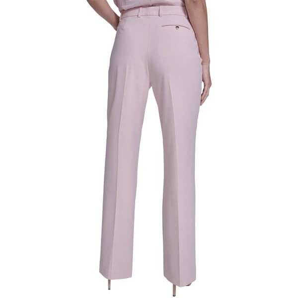 Petite Calvin Klein Tab Button Straight Leg Dress Pants