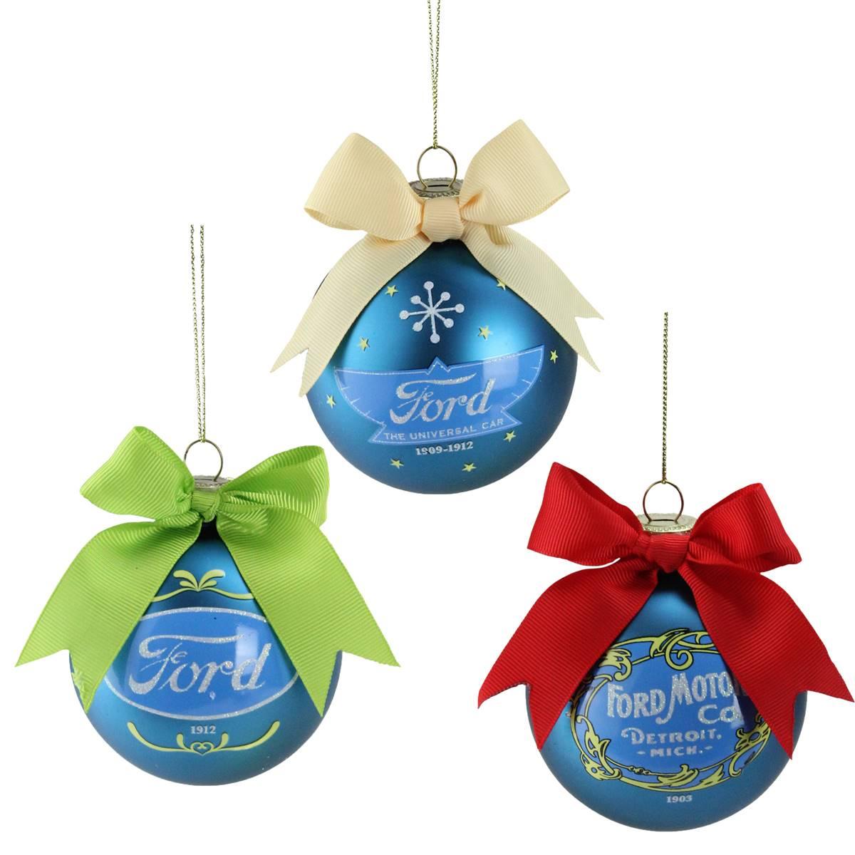 Northlight Seasonal Ford Logo Christmas Ball Ornaments -...