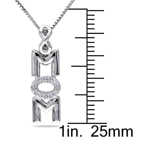 Sophia B Sterling Silver 0.06ct. Diamond Mom Pendant
