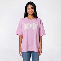 Juniors C-Life Mineral Wash AC/DC Tour Oversized Tee