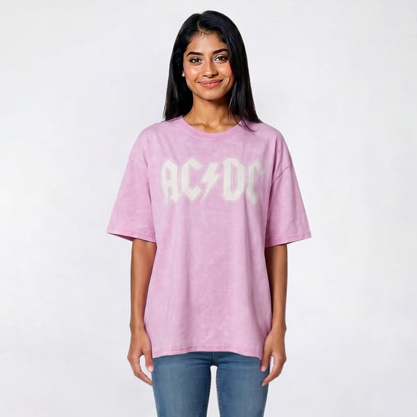 Juniors C-Life Mineral Wash AC/DC Tour Oversized Tee - image 