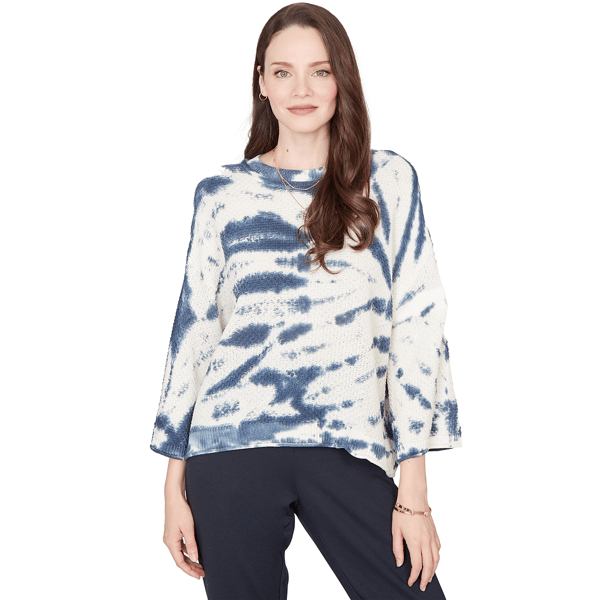 Petites Skyes the Limit Fresh Start 3/4 Sleeve Crew Neck Tie Dy - image 