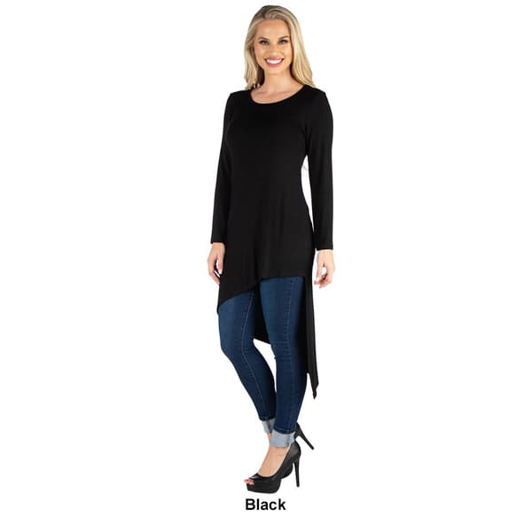 Womens 24/7 Comfort Apparel Long Sleeve Asymmetric Hem Tunic