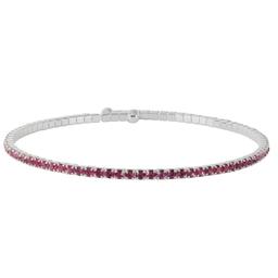 Athra Fine Silver Plated & Dark Purple Crystal Coil Bracelet