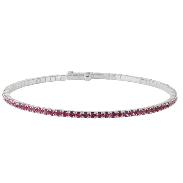 Athra Fine Silver Plated & Dark Purple Crystal Coil Bracelet
