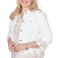 Womens Alfred Dunner Natural Wonder Embroidered Denim Jacket - image 5