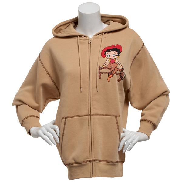 Juniors C-Life Betty Boop Cowboy Zip Up Girlfriend Hoodie - image 
