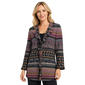 Womens Ali Miles Long Sleeve Wire Collar Patchwork Open Ruffle F - image 1