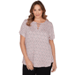 Plus Size Emaline Key Items Short Sleeve Lace Neck Blouse - image 1