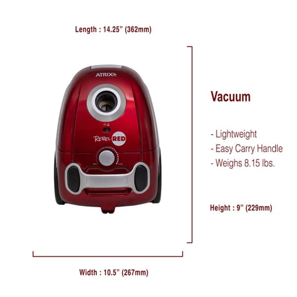 Atrix Rebel Red Vacuum w/ HEPA Filtration