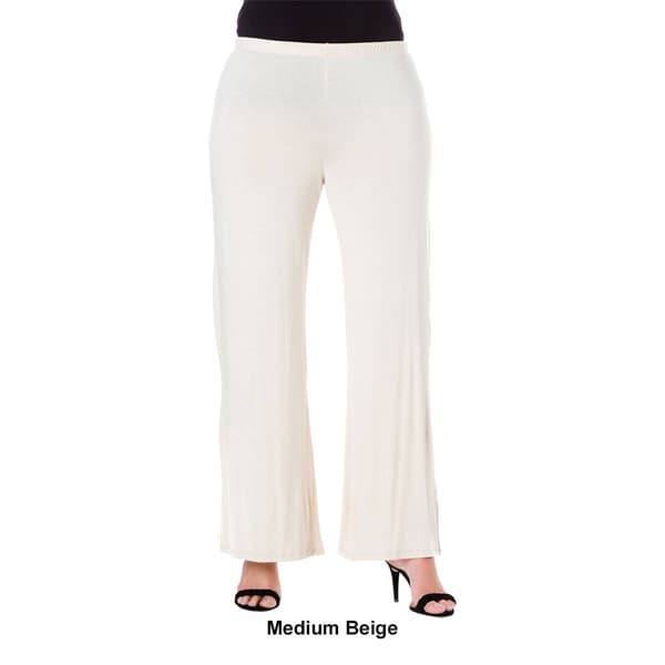 Plus Size 24/7 Comfort Apparel Solid Palazzo Pants