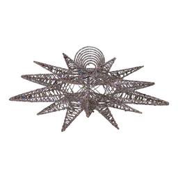 Kurt Adler 15.5-Inch Silver Glitter Wire 3D Star Treetop