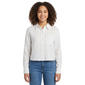 Juniors A. Byer Striped Cropped Button Up Shirt - image 1
