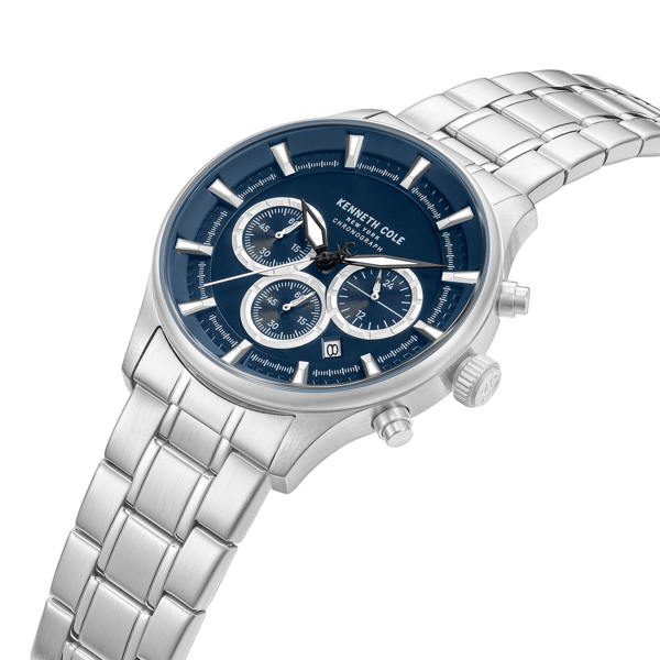 Mens Kenneth Cole New York® Chronograph Silver Watch-KCWGI0058401