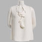 Womens Kasper Sleeveless Ruffle Front Solid Blouse - image 1