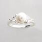 Ashley Cooper&#40;tm&#41; Silver-Tone Pearl Ring w/ CZ Stones - image 1