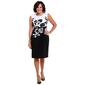 Womens Connected Apparel Sleeveless Floral Sheath Dress w/Belt - image 1