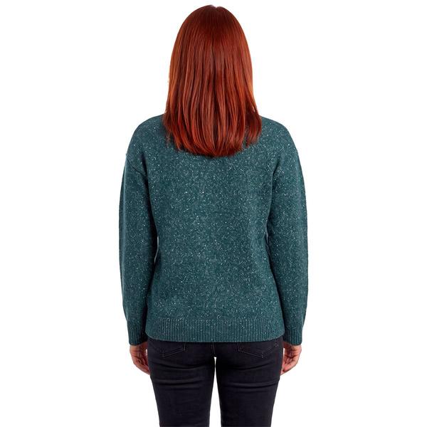 Womens Tint & Shadow Long Sleeve Marled Snowflake Tree Sweater