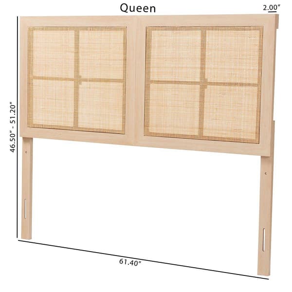 Baxton Studio Oline Light Brown Finished Wood Queen Headboard