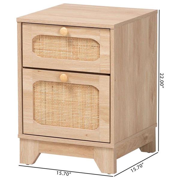 Baxton Studio Elsbeth Light Brown Wood 1-Drawer End Table