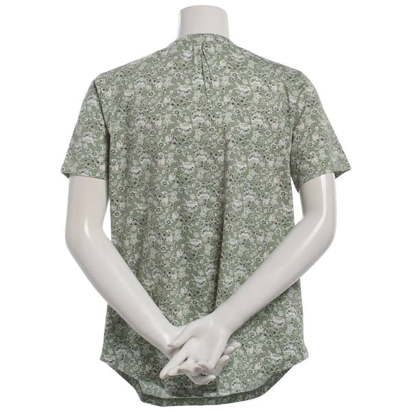 Womens Hasting & Smith Short Sleeve Floral Henley Tee