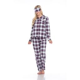 Womens White Mark 3 pc. Plaid Pajama Set