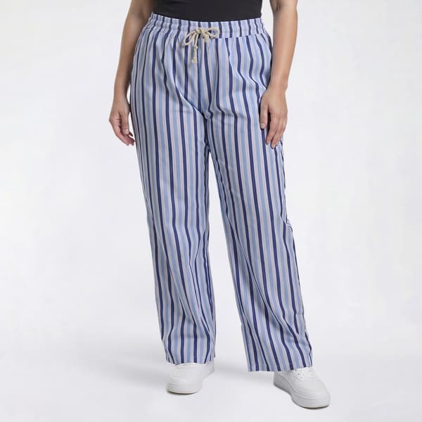 Juniors Plus Jolie & Joy Stripe Poplin Rope Drawstring Pant