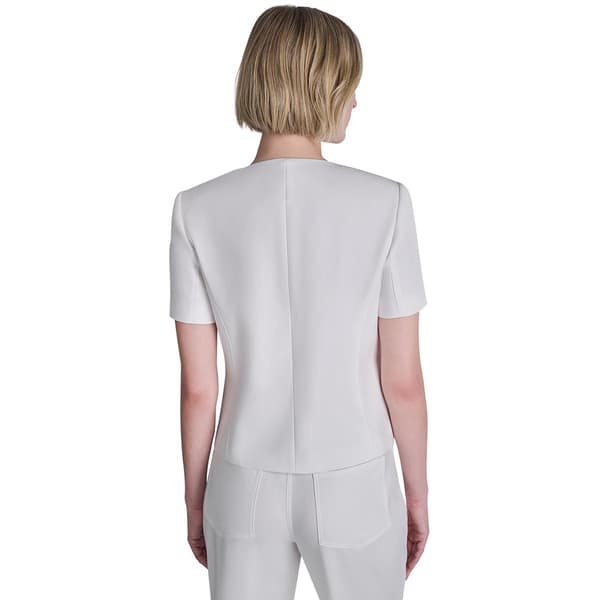 Womens DKNY Short Sleeve Button Front Blouse