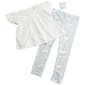Girls &#40;4-6x&#41; BTween&#40;R&#41; Eyelet Flare Top & Silver Floral Legging Set - image 1