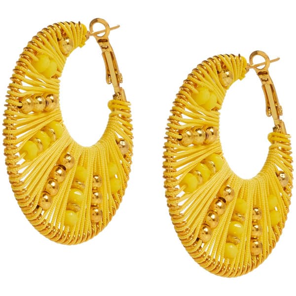 Ashley Cooper(tm) Gold Plated Beaded Hoop Earrings - image 