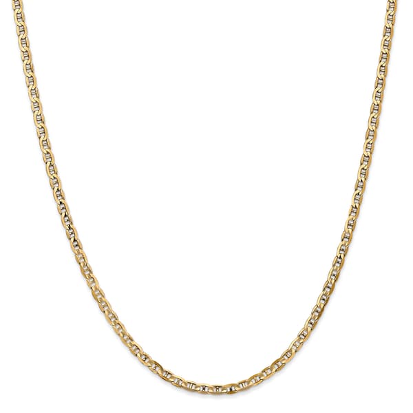 Mens Gold Classics™ 3mm. 14k Gold Concave Anchor Chain Bracelet