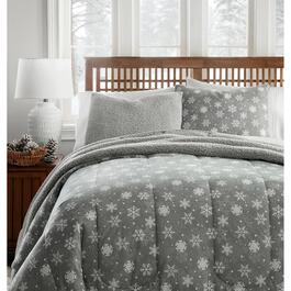 Micro Flannel&#174; Reverse to Sherpa Snowflake Comforter Set