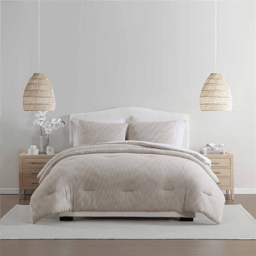 Palm Aire Theo 3pc. Taupe Gauze Cotton Comforter Set