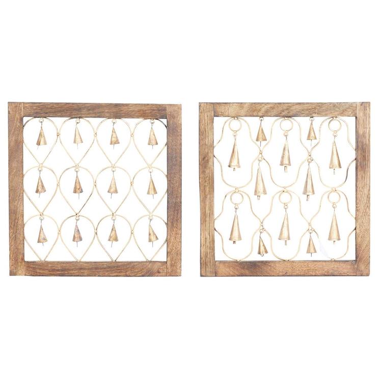 9th & Pike(R) Gold Hanging Bells Wall Decor - Set of 2