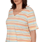 Plus Size Hearts of Palm Fun in the Sun Roll Tab Stripe Blouse - image 5