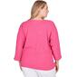 Plus Size Ruby Rd. Bright Blooms Solid Pucker Tie Front Tee - image 2