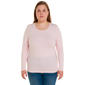 Juniors Plus 7th & Hudson Long Sleeve Double Layer V-Neck Tee - image 1