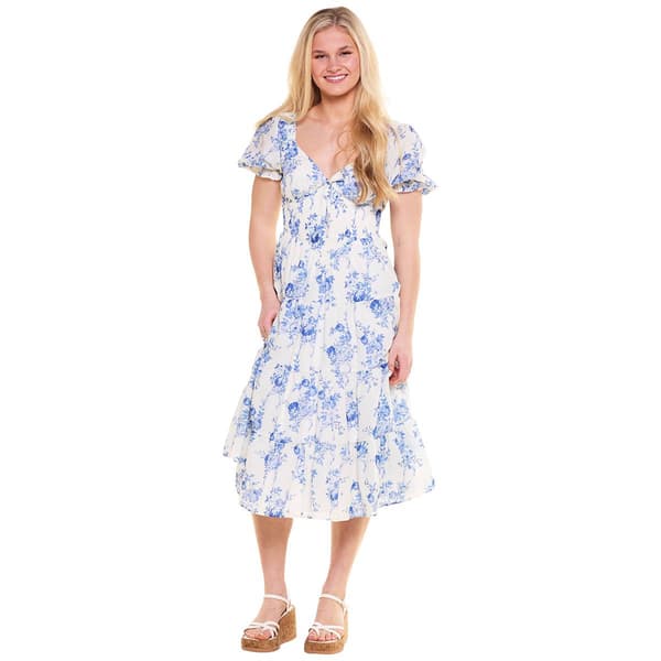 Juniors Crystal Doll Floral Sweetheart Maxi Dress - image 