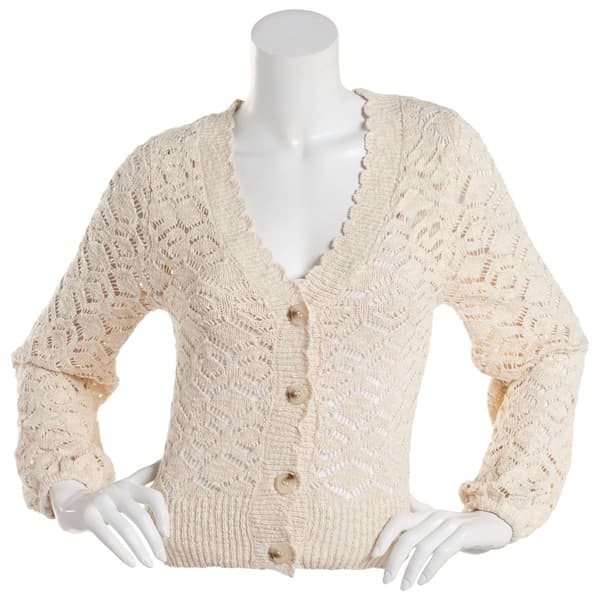 Juniors A. Byer Shannon Open-Stitch Cardigan - image 