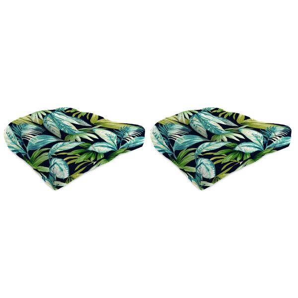 Jordan Manufacturing 2pk. Seneca Leaves Wicker Seat Cushion Set - image 