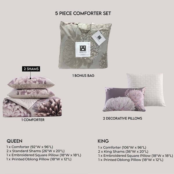 Bebejan&#174; Bloom Purple 5-Piece Reversible Comforter Set