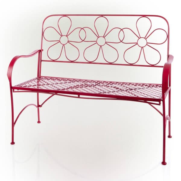 Alpine Daisy Backrest Metal Garden Bench