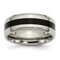 Mens Endless Affection(tm) 8mm Titanium Black Enamel Stripe Band - image 1