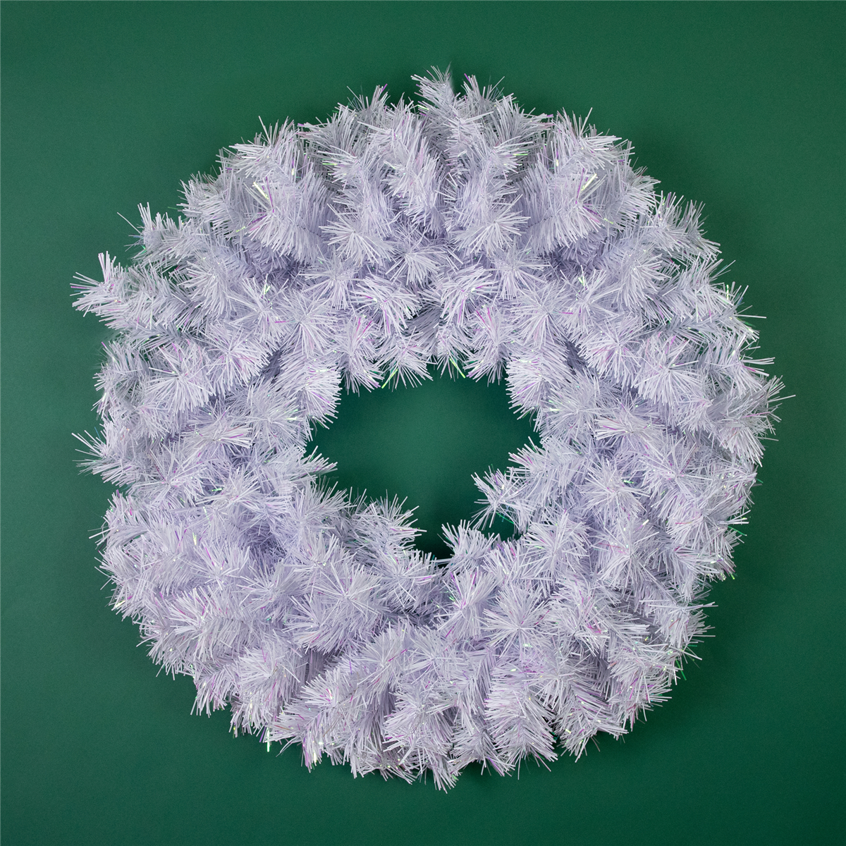 Northlight 36in. Icy White Iridescent Spruce Christmas Wreath