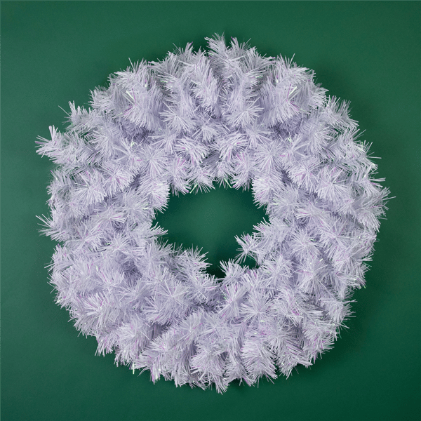 Northlight 36in. Icy White Iridescent Spruce Christmas Wreath