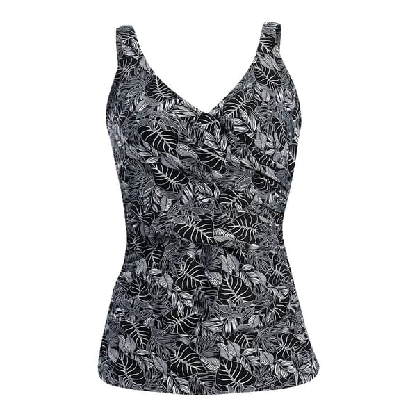 Plus Size Dolfin® Aquashape Botanical Wrap Tankini Swim Top
