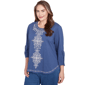 Plus Size Alfred Dunner Summer Solstice Embroidery Blouse - image 3
